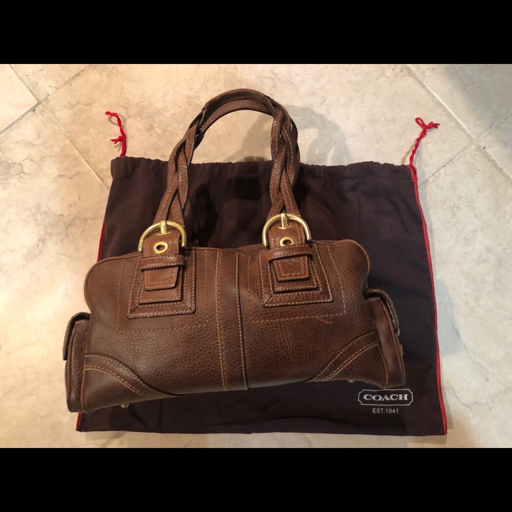 Coach Shoulder Bag - Brown Leather